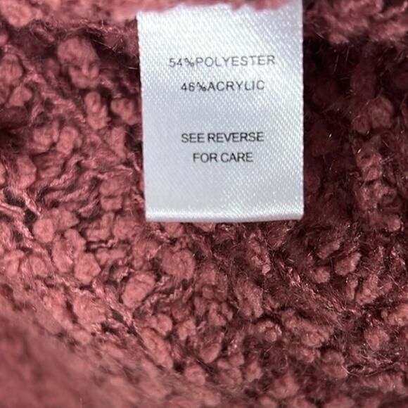 Moral Fiber Cardigan Womens M Pink Open Front Chenille Cozy Minimalist Slouchy - Picture 5 of 5